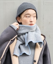 配色 ブランケットステッチマフラー