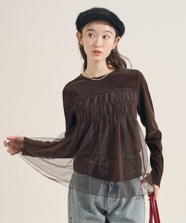 ベロアジャージ チュールドッキングトップス