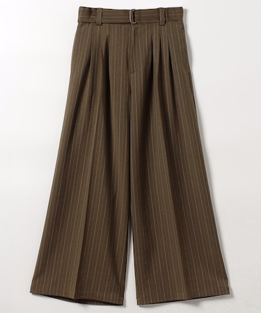 ベルト付き タックワイドパンツ