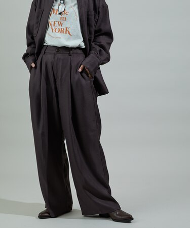 杢チェックパンツ＜セットアップ対応＞