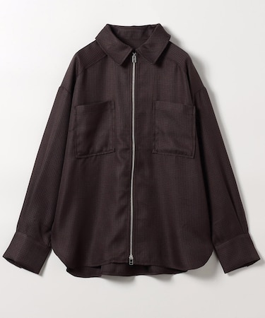 杢チェック ジップシャツ