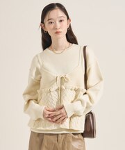 【セットアイテム】ケーブル ビスチェ ニットセット