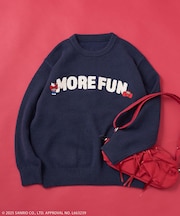 【11月6日12:00～販売開始】「HELLO KITTY」 サガラ刺繍 ロゴ ニット