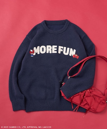 【11月6日12:00～販売開始】「HELLO KITTY」 サガラ刺繍 ロゴ ニット