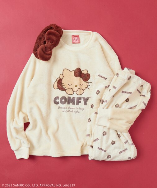 【11月6日12:00～販売開始】「HELLO KITTY」 ヘアバンド付き パジャマセットアップ