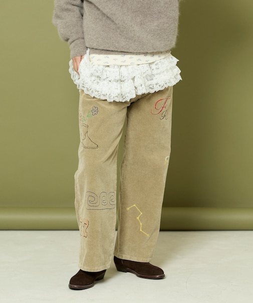 チェーンステッチ コーデュロイパンツ