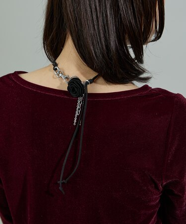 コードフラワー ネックレス / フラワーチャーム