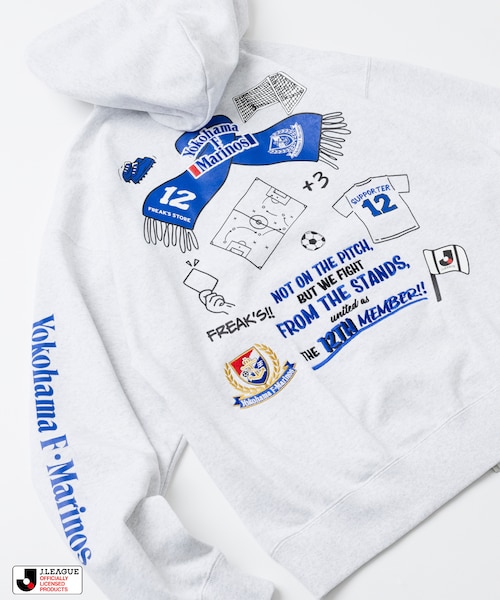 横浜Fマリノス　フルスポンサー　選手支給ジップアップフーディー J.LEAGUE × FREAK'S STORE 別注SUPPORTERS ZIP HOODIE【横浜F