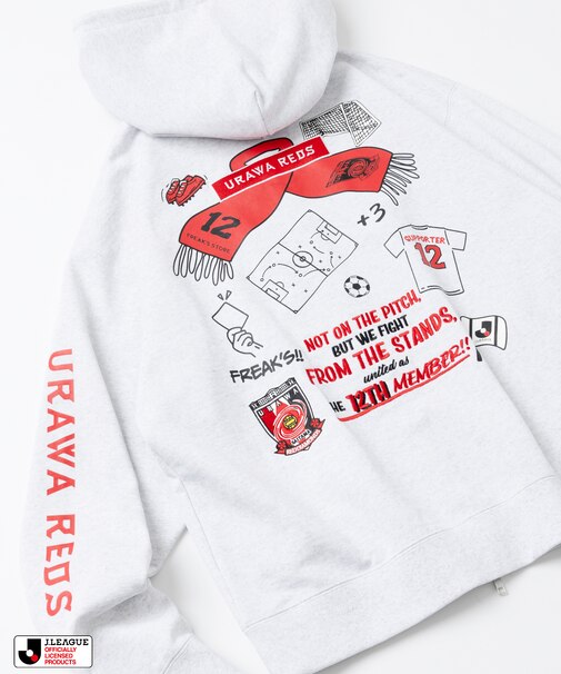 J.LEAGUE × FREAK’S STORE 別注SUPPORTERS ZIP HOODIE【浦和レッズ】