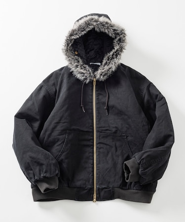 【ファー脱着可能】 2way フェイクファー ジップアップ 中綿 フードブルゾン