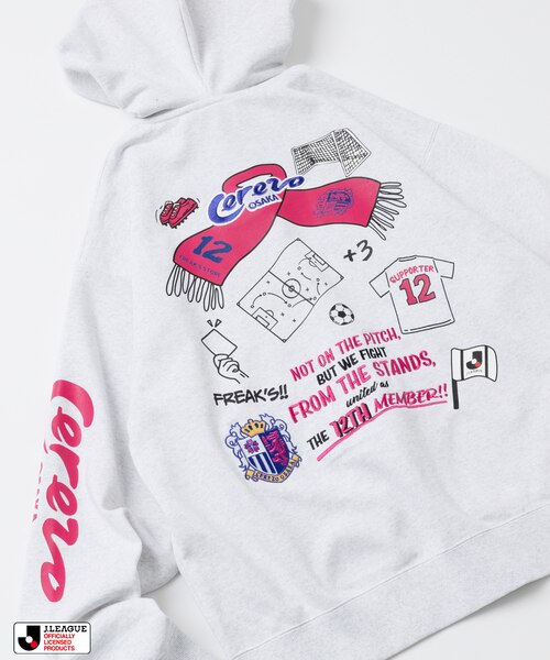 J.LEAGUE × FREAK'S STORE 別注SUPPORTERS ZIP HOODIE【セレッソ大阪