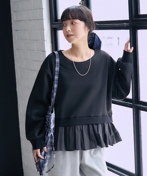 裏起毛 シャツドッキング スウェット