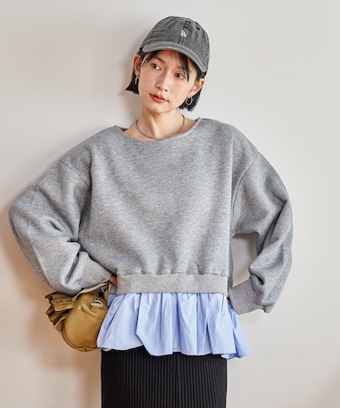 裏起毛 シャツドッキング スウェット