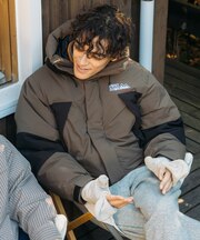 別注 ビッグシルエット パネルショートダウン