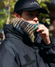 チェック柄 ボア フリース マフラー