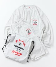 別注 オールナイトサウナ ロングスリーブ KANNAIGI 長袖館内着 フリースセットアップ ナップサック付き