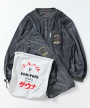 別注 オールナイトサウナ ロングスリーブ KANNAIGI 長袖館内着 フリースセットアップ ナップサック付き