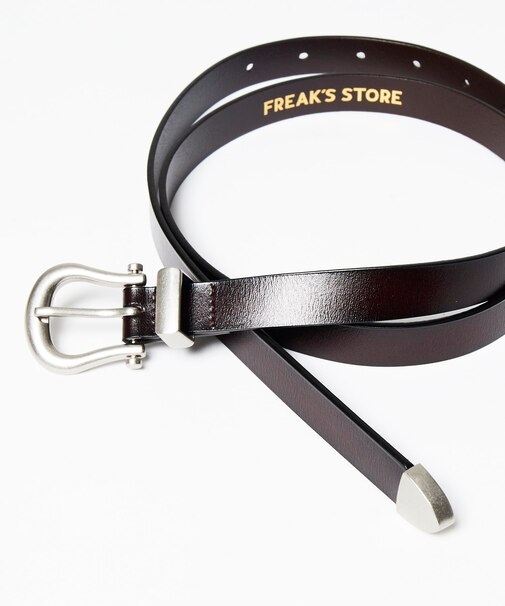 牛革 ウエスタン ナローベルト