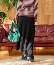 【セットアイテム】透かし編み ニットレギンス スカートセット/レースニット スカート