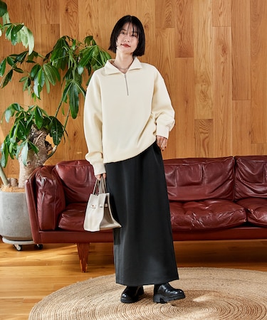 【セットアイテム】ボンディング ハーフジップ スカートセット