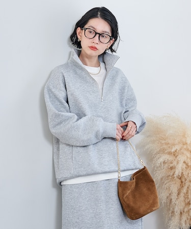 【セットアイテム】ボンディング ハーフジップ スカートセット