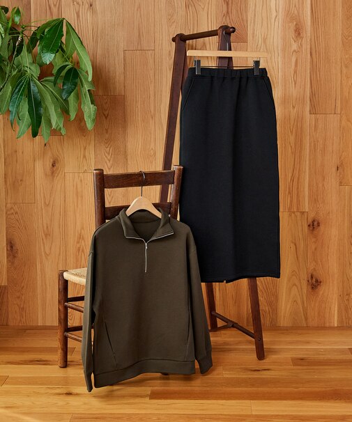 【セットアイテム】ボンディング ハーフジップ スカートセット