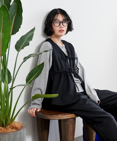 【セットアイテム】ペプラム ビスチェ パンツ セットアップ