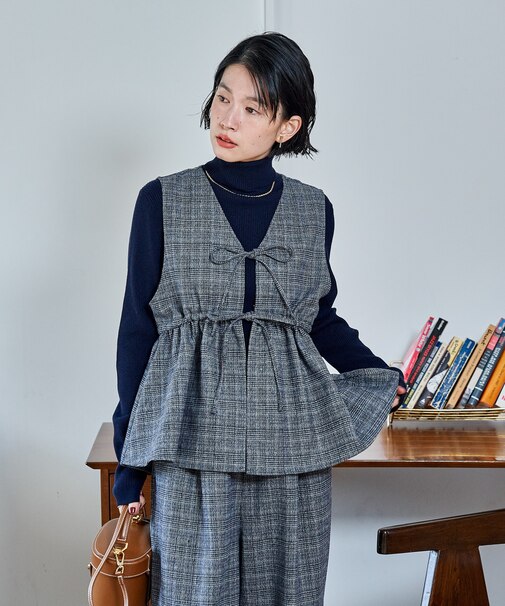 【セットアイテム】ペプラム ビスチェ パンツ セットアップ