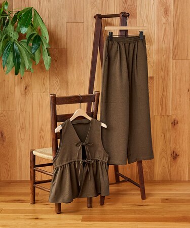 【セットアイテム】ペプラム ビスチェ パンツ セットアップ