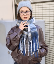 ブークレ チェック マフラー