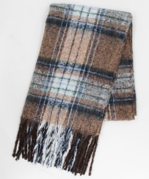 チェック柄 ボリューム マフラー