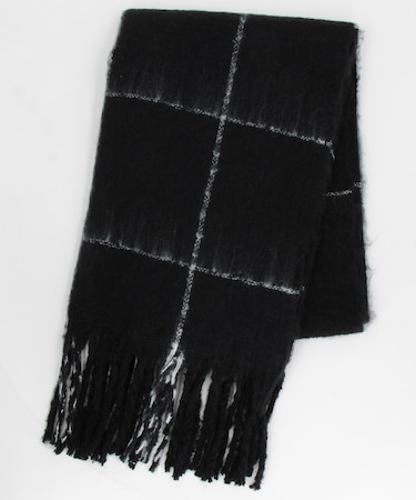 ウインドウペン チェック柄 ボリューム マフラー