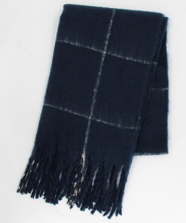 ウインドウペン チェック柄 ボリューム マフラー