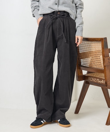 別注 コーデュロイ 紐付きイージーパンツ<セットアップ対応>