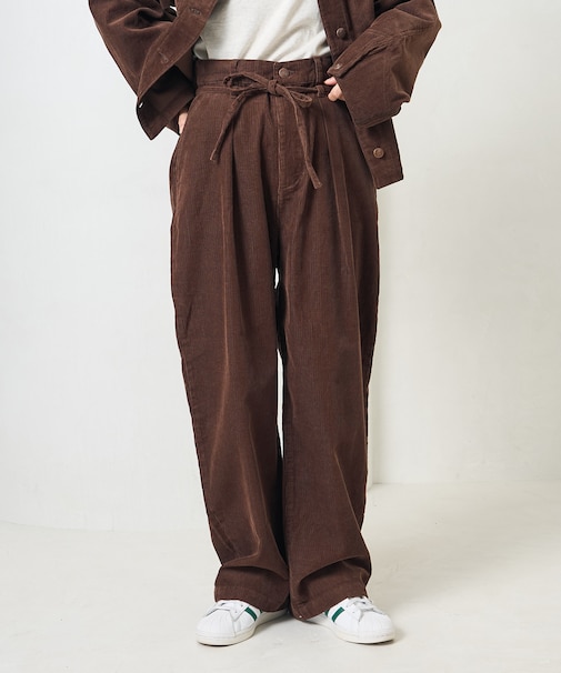 別注 コーデュロイ 紐付きイージーパンツ<セットアップ対応>