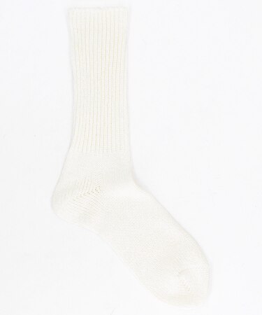 ローゲージリブ編 クルーソックス(25.0-27.0cm対応)