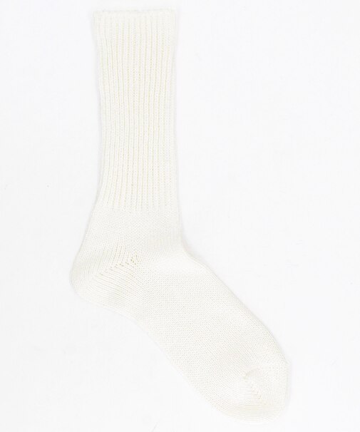 ローゲージリブ編 クルーソックス(25.0-27.0cm対応)