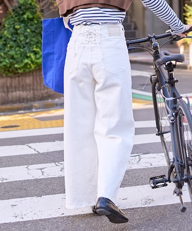 別注  LISA LACE UP WIDE DENIM