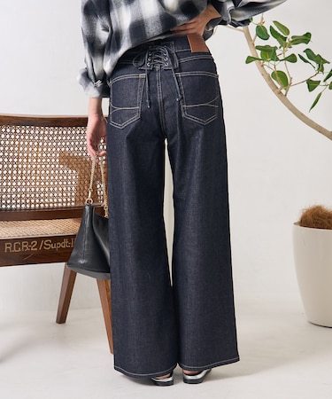 別注  LISA LACE UP WIDE DENIM
