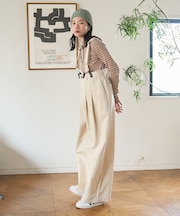 別注 サスペンダー付き ビッグ 2タック デニムパンツ＜セットアップ対応＞