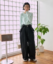 別注 サスペンダー付き ビッグ 2タック ツイルパンツ＜セットアップ対応＞