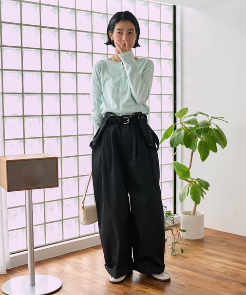 別注 サスペンダー付き ビッグ 2タック ツイルパンツ＜セットアップ対応＞