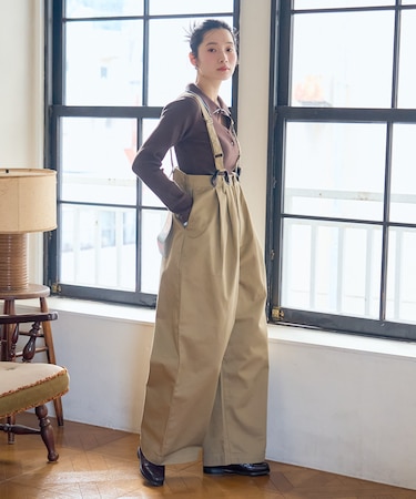別注 サスペンダー付き ビッグ 2タック ツイルパンツ＜セットアップ対応＞