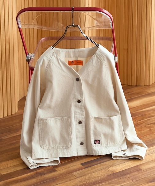 別注 ノーカラーＶネックジャケット＜セットアップ対応＞