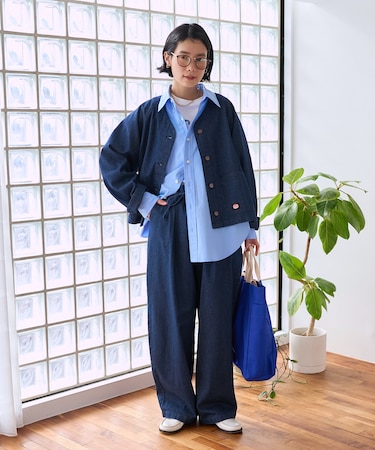 別注 ノーカラーＶネックジャケット＜セットアップ対応＞