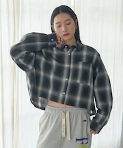 オンブレ チェックシャツ