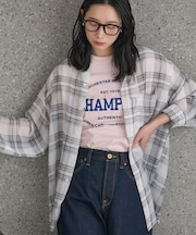 オンブレ シアー チェックシャツ