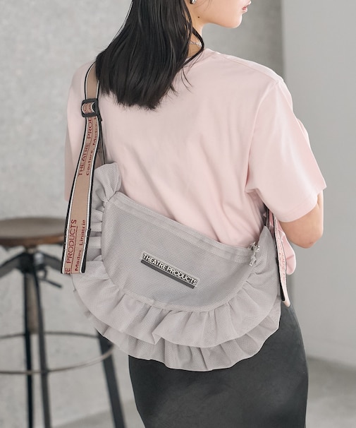 別注 メッシュ フリル ラウンド ショルダーバッグ