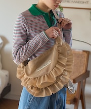 別注 メッシュ フリル ラウンド ショルダーバッグ