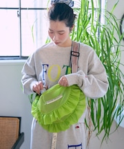 別注 メッシュ フリル ラウンド ショルダーバッグ